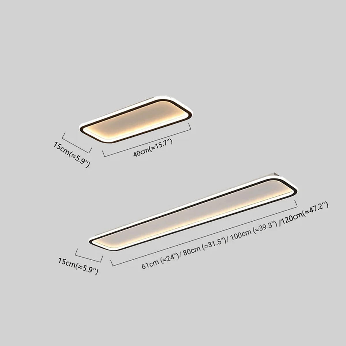 Moderne Deckenleuchte LED Rechteckig Schwarz Metall Ess/Schlafzimmer