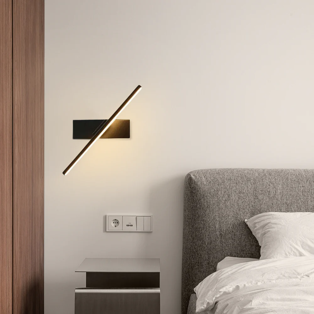 Modern Wandleuchte Drehbar Metall Schwarz/Weiß Schlafzimmer