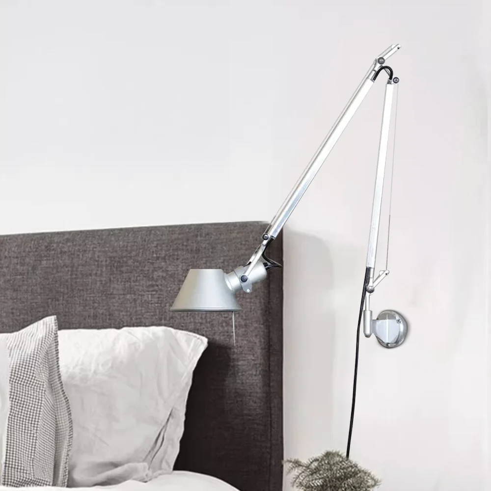 Modern Wandlampe Metall Silber Wohnzimmer