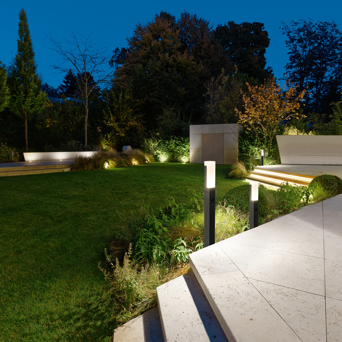 Modern Außenwegeleuchte LED Sensor Schwarz Sensor Garten/Straßenrand