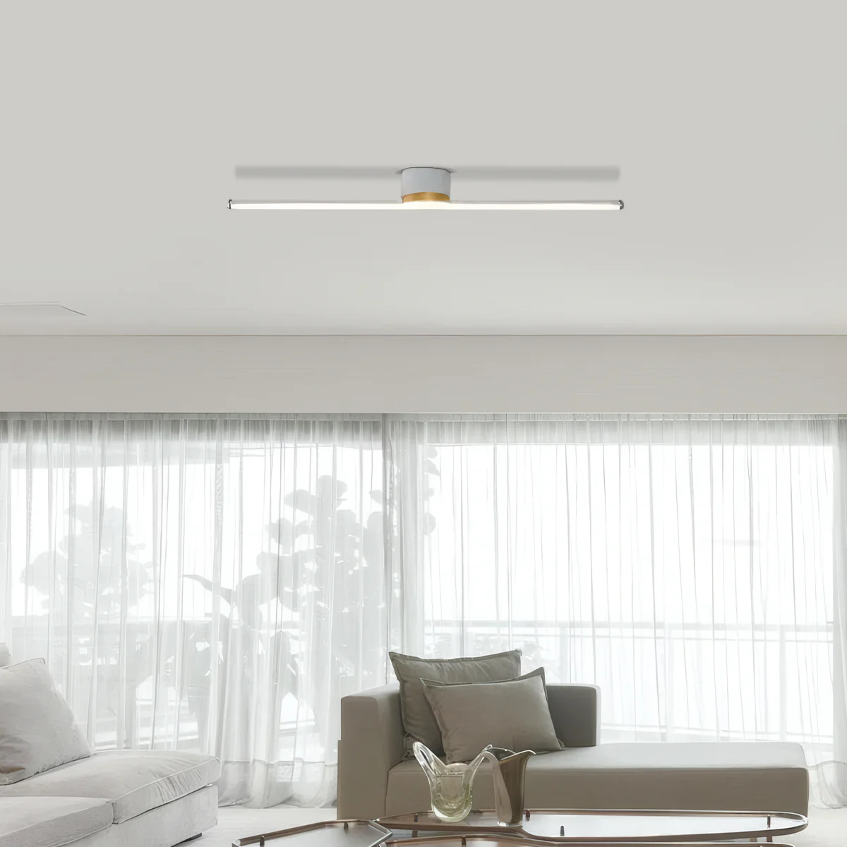 Minimalistisch Deckenleuchte LED Metall Weiß Schwarz Wohnzimmer