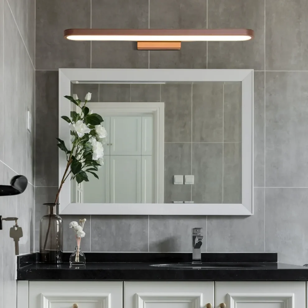 Arcato Modern Elliptical Wall Lamp – Black or Coffee Metal for Bathroom/Bedroom