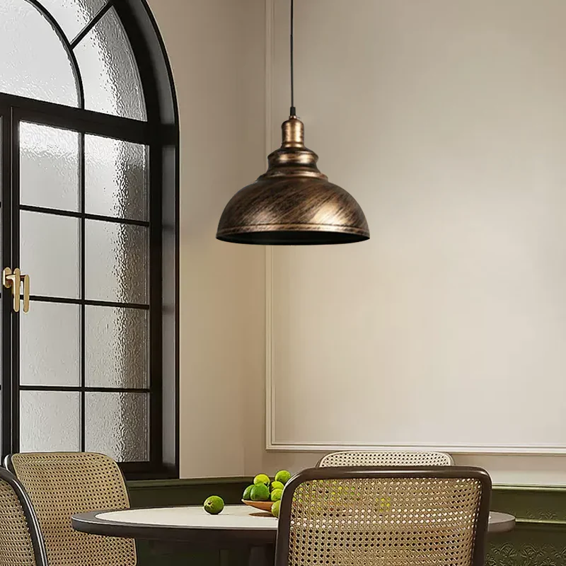 Irondale Industrial Metal Pendant Light - Copper Dome Design for Dining Room
