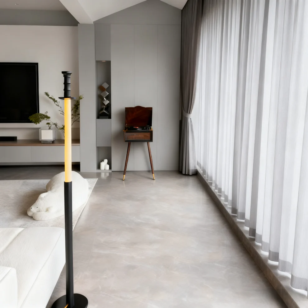 Minimalist Sword-Inspired Floor Lamp – Black/White Adjustable Standing Light for Living Room