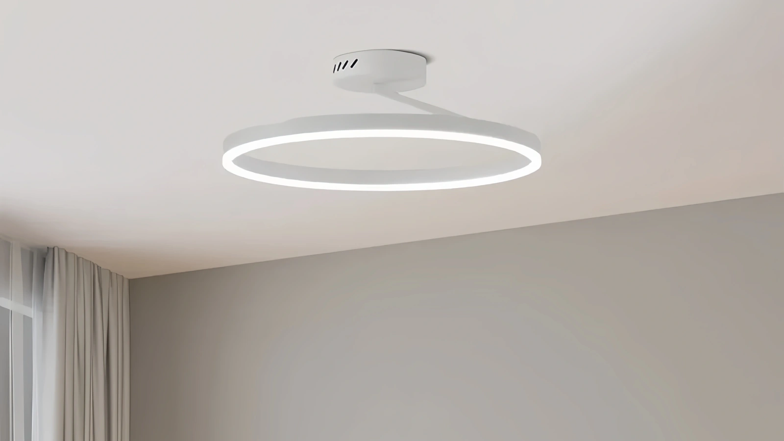 Embrace Modern Circular Flush Mount Ceiling Light – Black/White for Bedroom