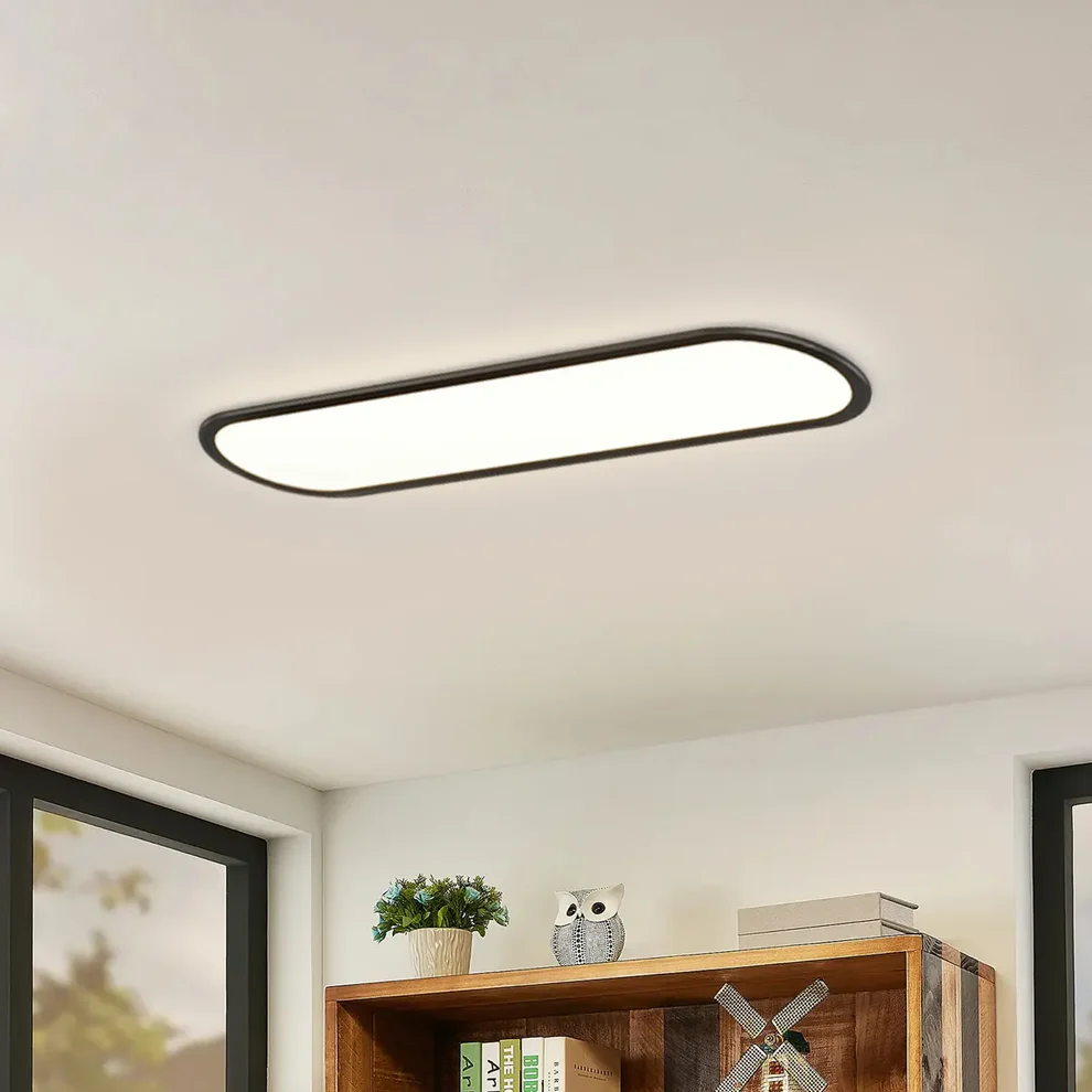 Arcato Minimalist White/Black LED Flush Mount Ceiling Light Living Room