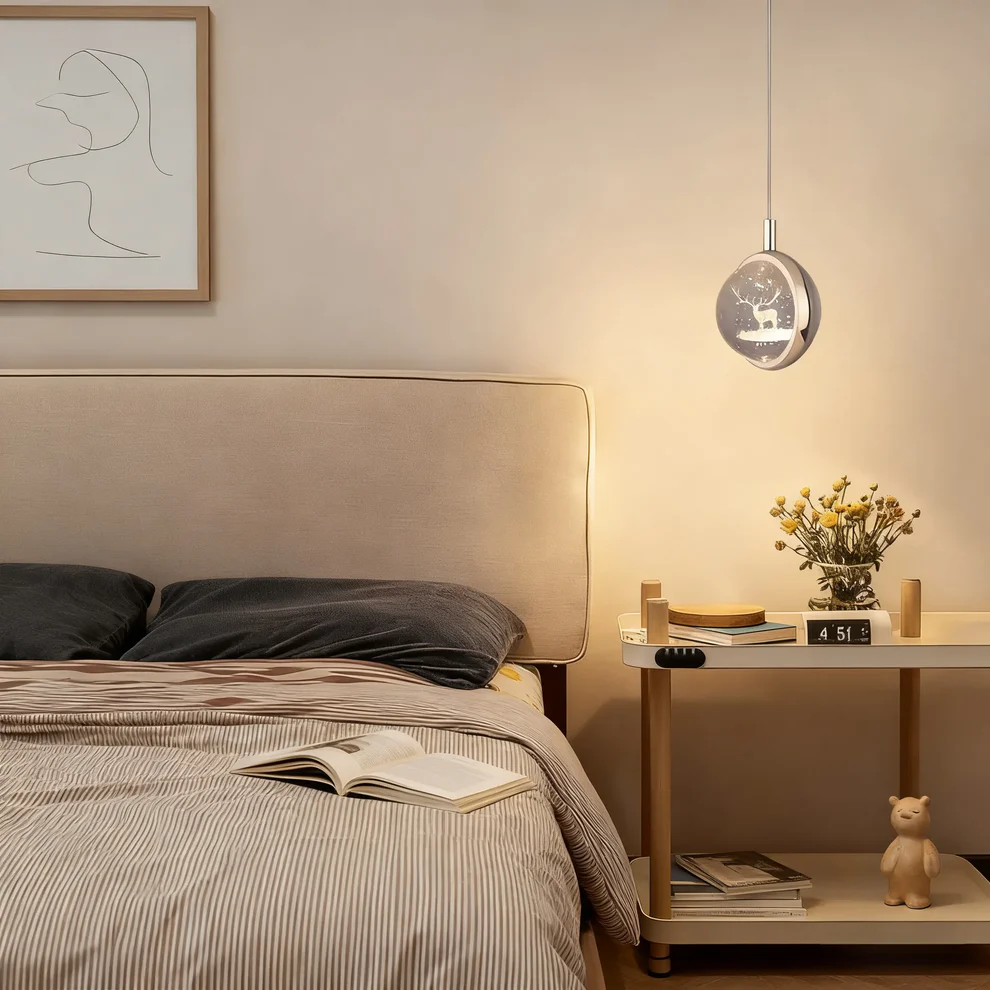 Vivara Art Deco Gold Pendant Light – Globular Metal/Crystal for Bedroom