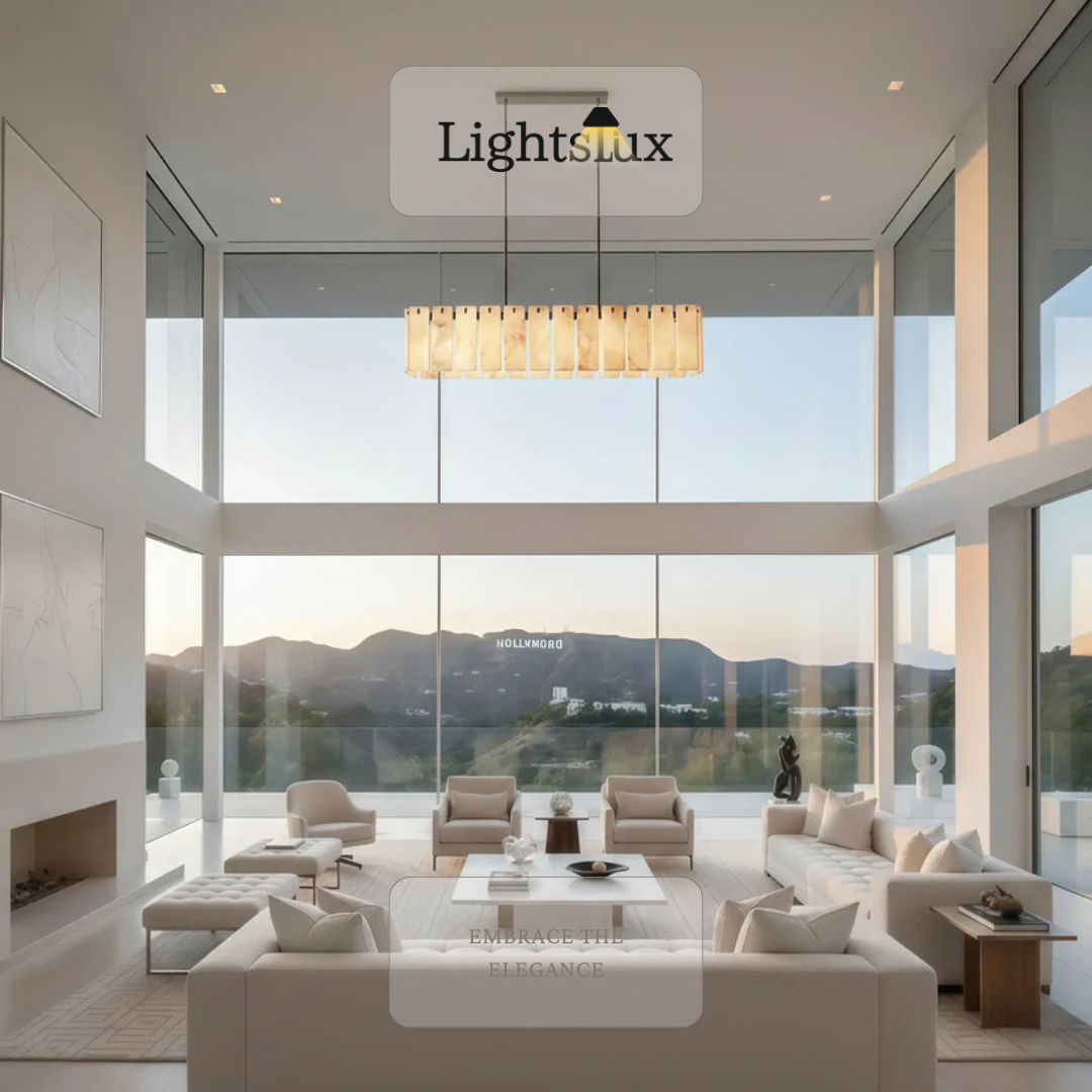 Excelis Luxury Alabaster Chandelier 72D"- For Living room/Dining room
