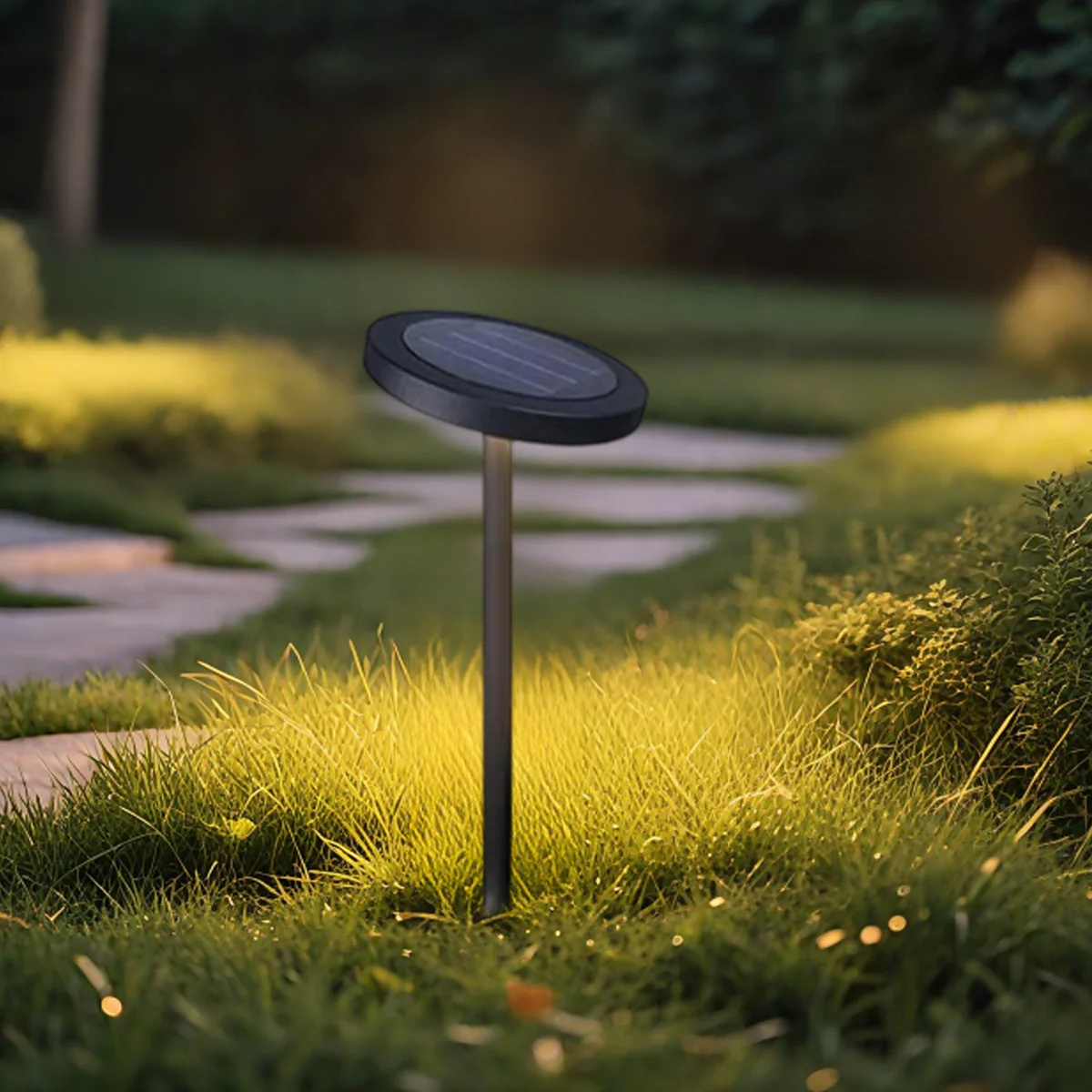 Irondale Minimalist Solar Pathway Light – Black Metal & Acrylic for Garden