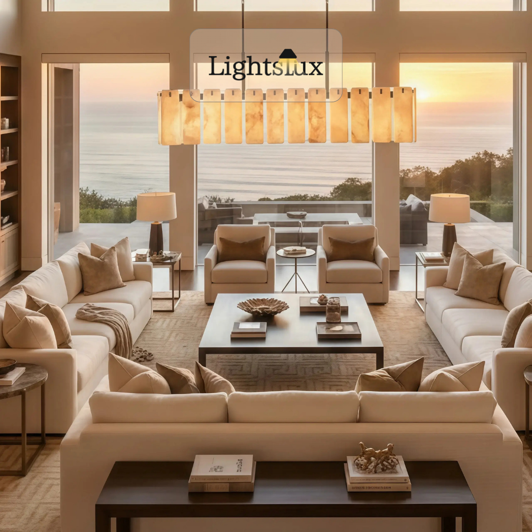 Excelis Luxury Alabaster Chandelier 72D"- For Living room/Dining room
