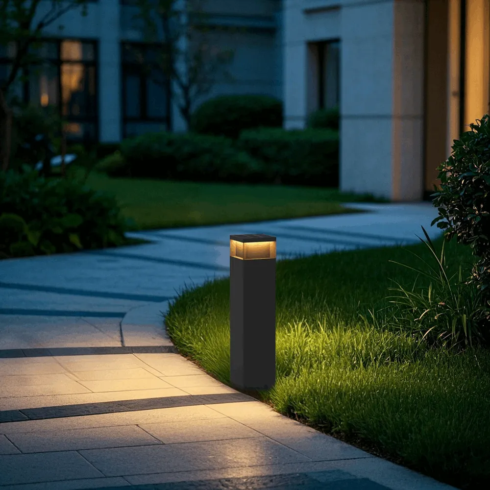 Arcato Modern Black Metal Solar Path Light – Outdoor Lamp for Courtyard/Walkway