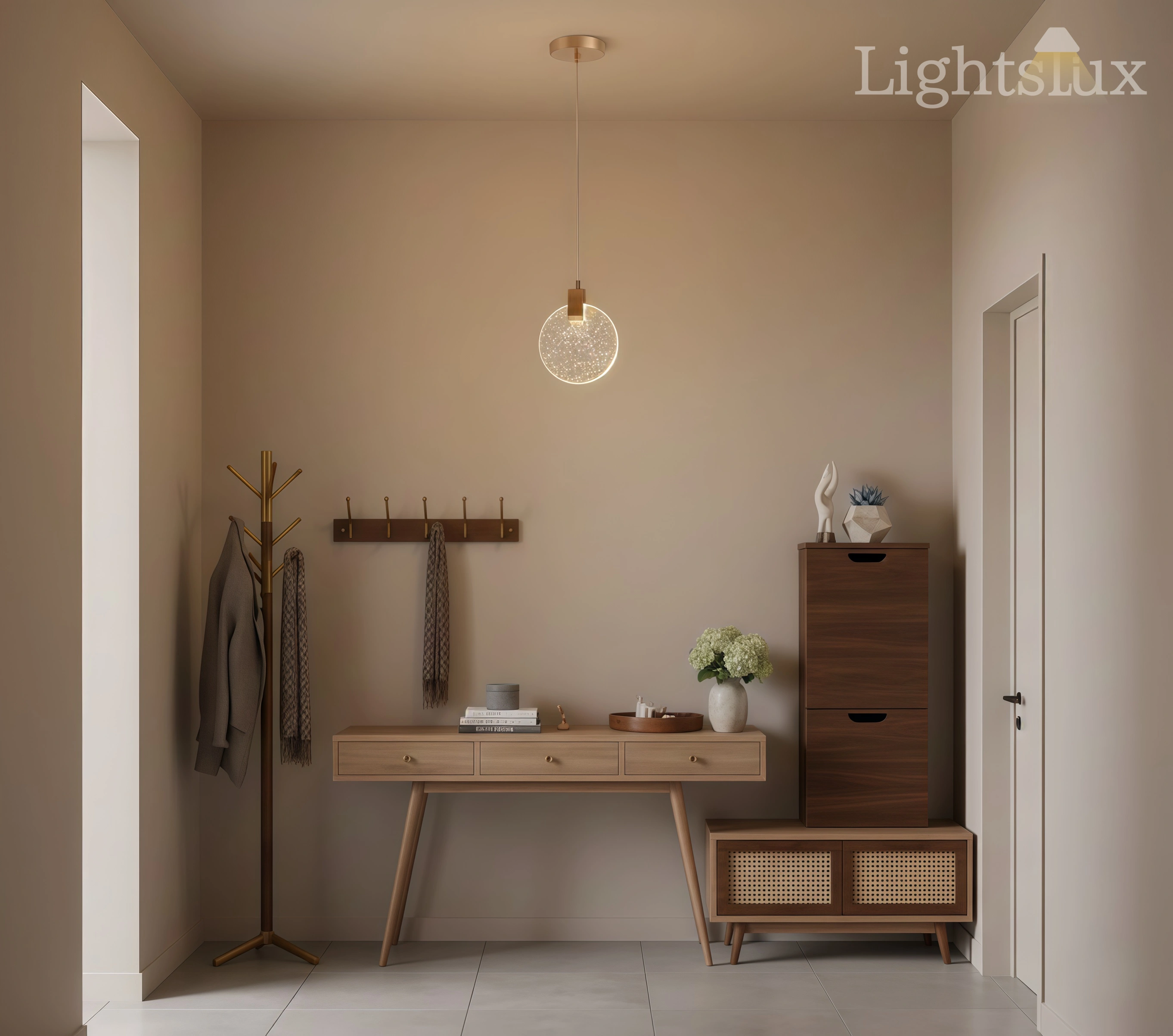 Excelis Art Deco Round – Pendant Light Gold Metal/Crystal for Dining Room