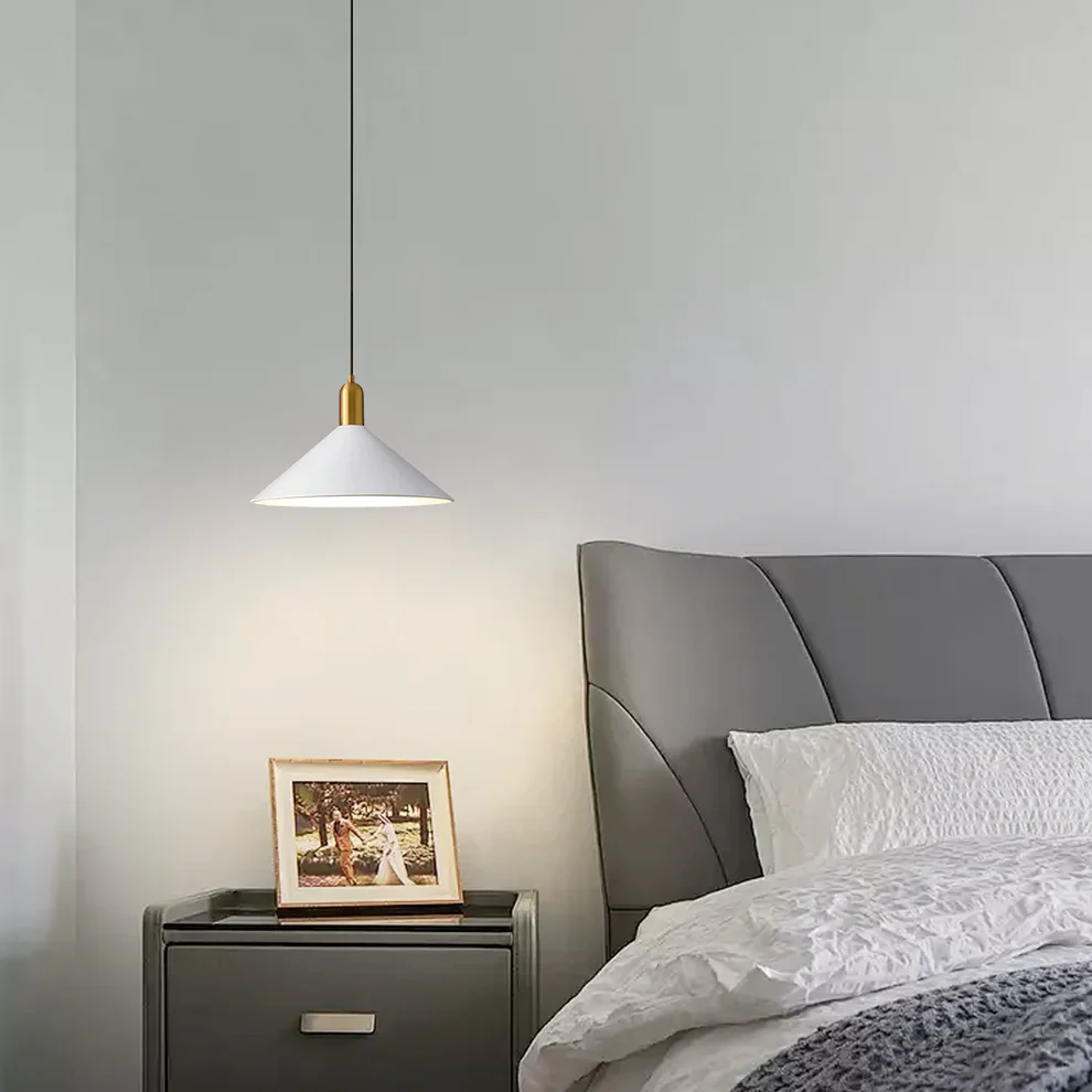 Irondale Modern Pendant Light - White/Black/Gold Metal/Acrylic for Bedroom