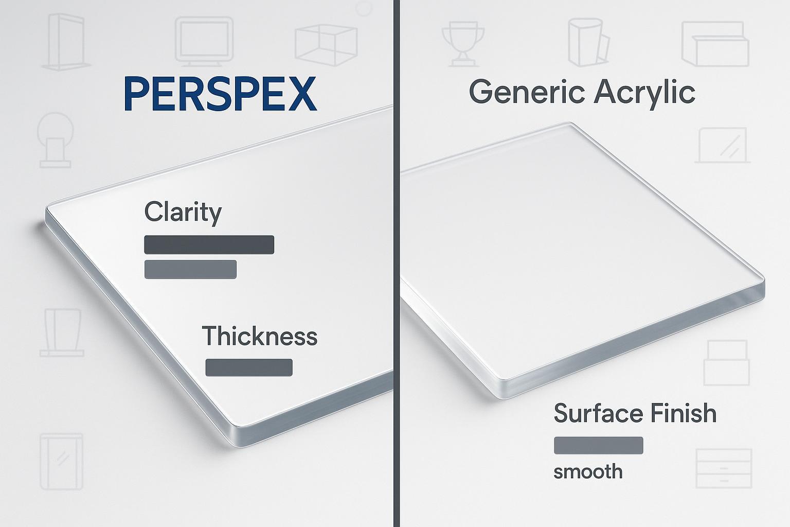 Perspex vs. Acrylic Sheets Compared - 2025 visual highlighting clarity and application uses.
