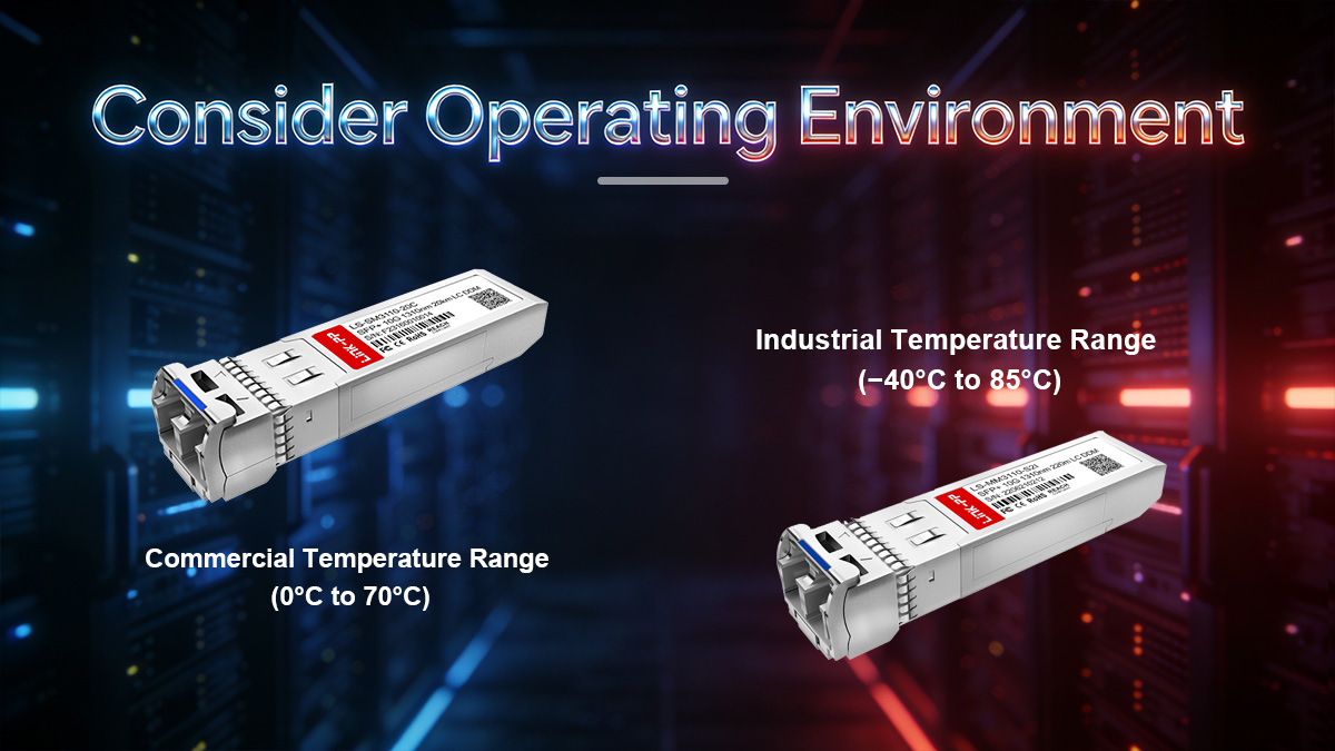 Step 6 — Consider Operating Environment (Commercial vs. Industrial SFP Modules)