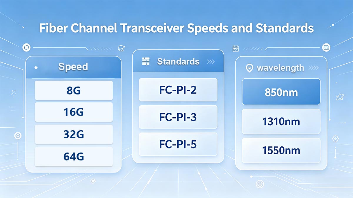 Fiber Channel Transceiver Speeds and Standards