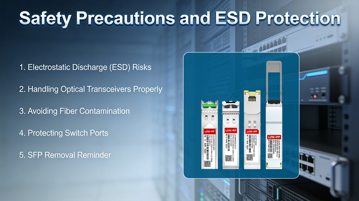 SFP Remover Safety Precautions and ESD Protection