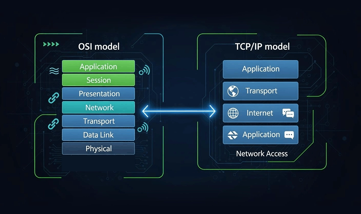Key Differences Between OSI and TCP IP Models
