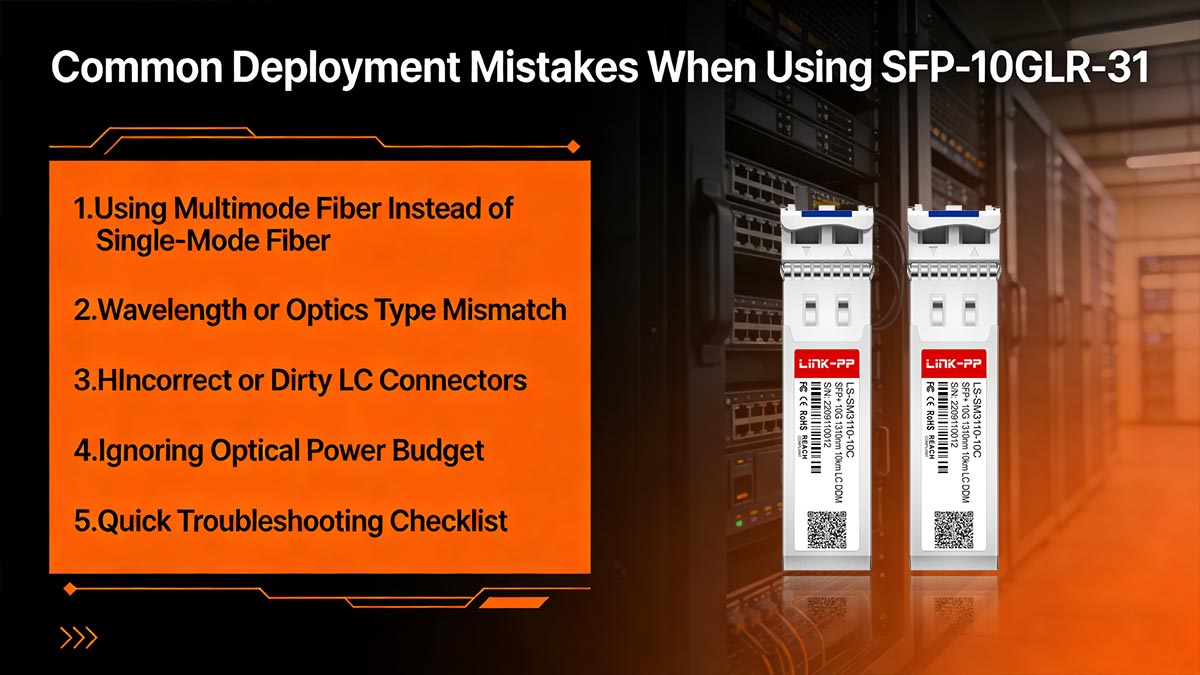 Common Deployment Mistakes When Using SFP-10GLR-31