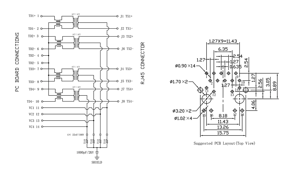 LPJG0926HENL Gigabit Magjack