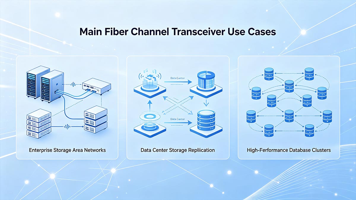 Main Fiber Channel Transceiver Use Cases