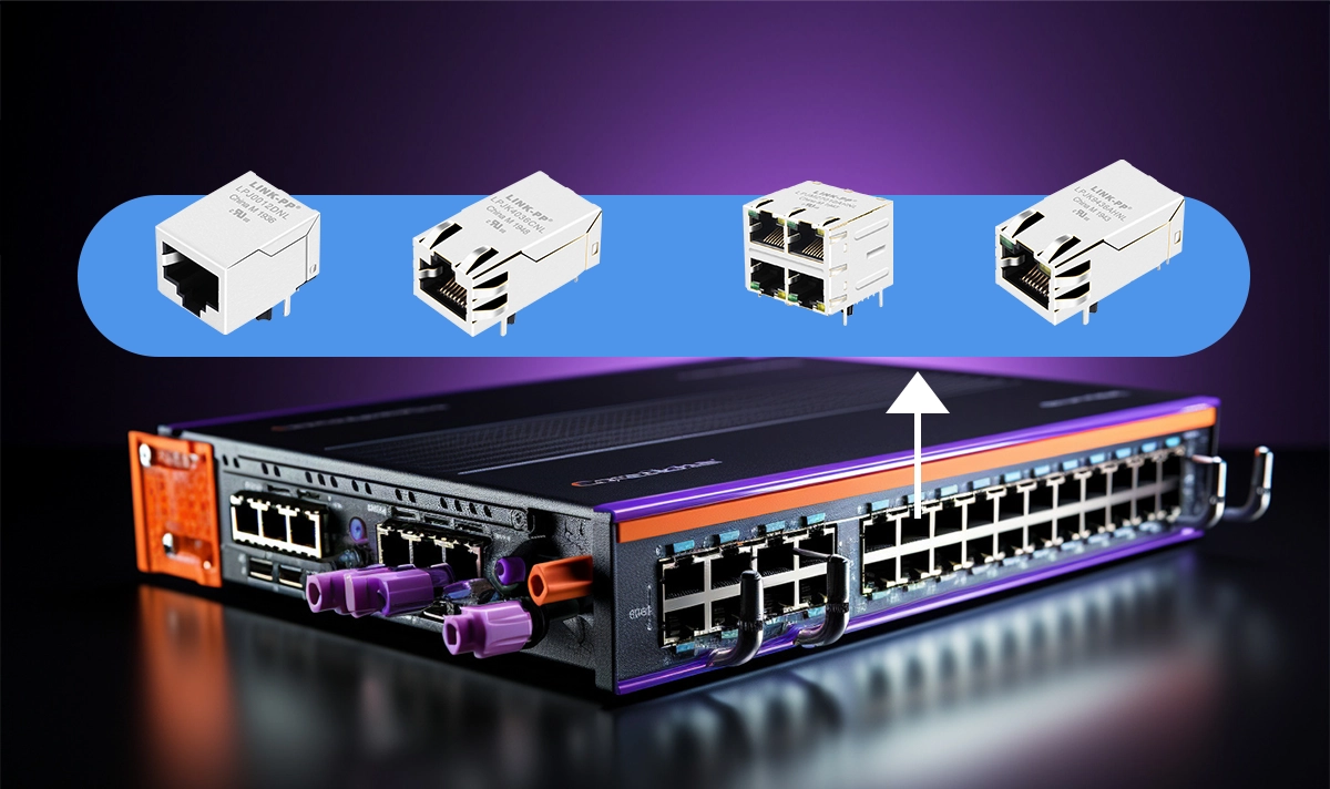 RJ45 Connectors in Network Switch