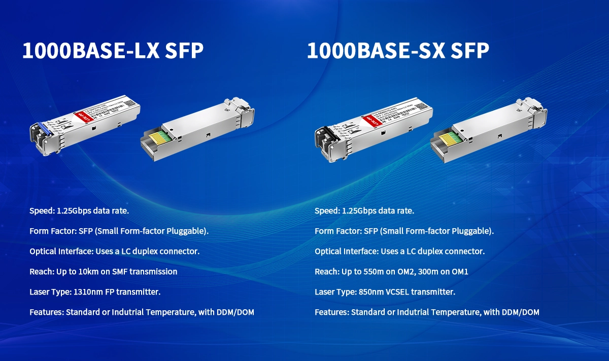 1000BASE-LX vs 1000BASE-SX SFP
