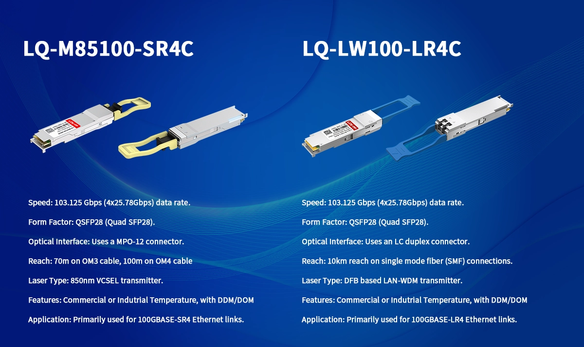 QSFP28 100G SR4 vs QSFP28 100G LR4